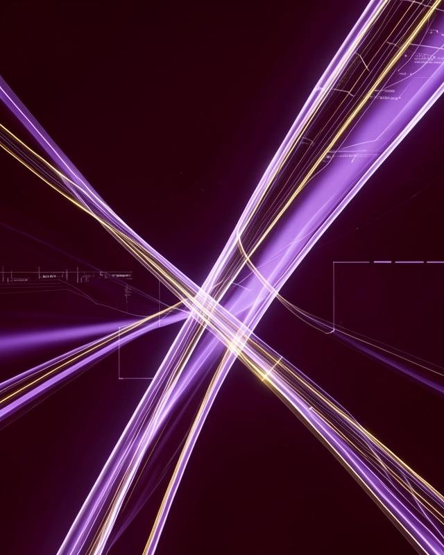 Abstract AI generated light ribbons