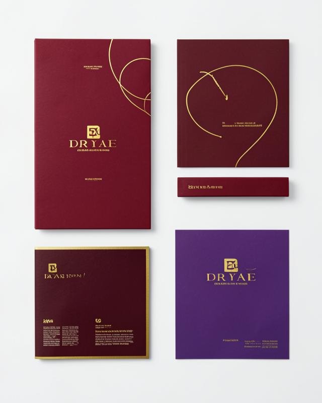 Brand identity print collateral flat lay